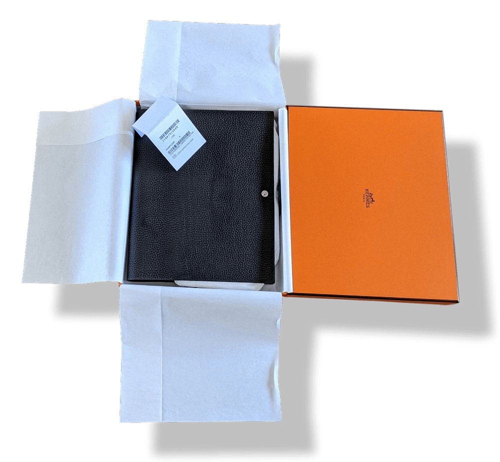 Hermes Black Togo Calfskin ULYSSE MM NoteBook Cover, BNWTIB! - poupishop