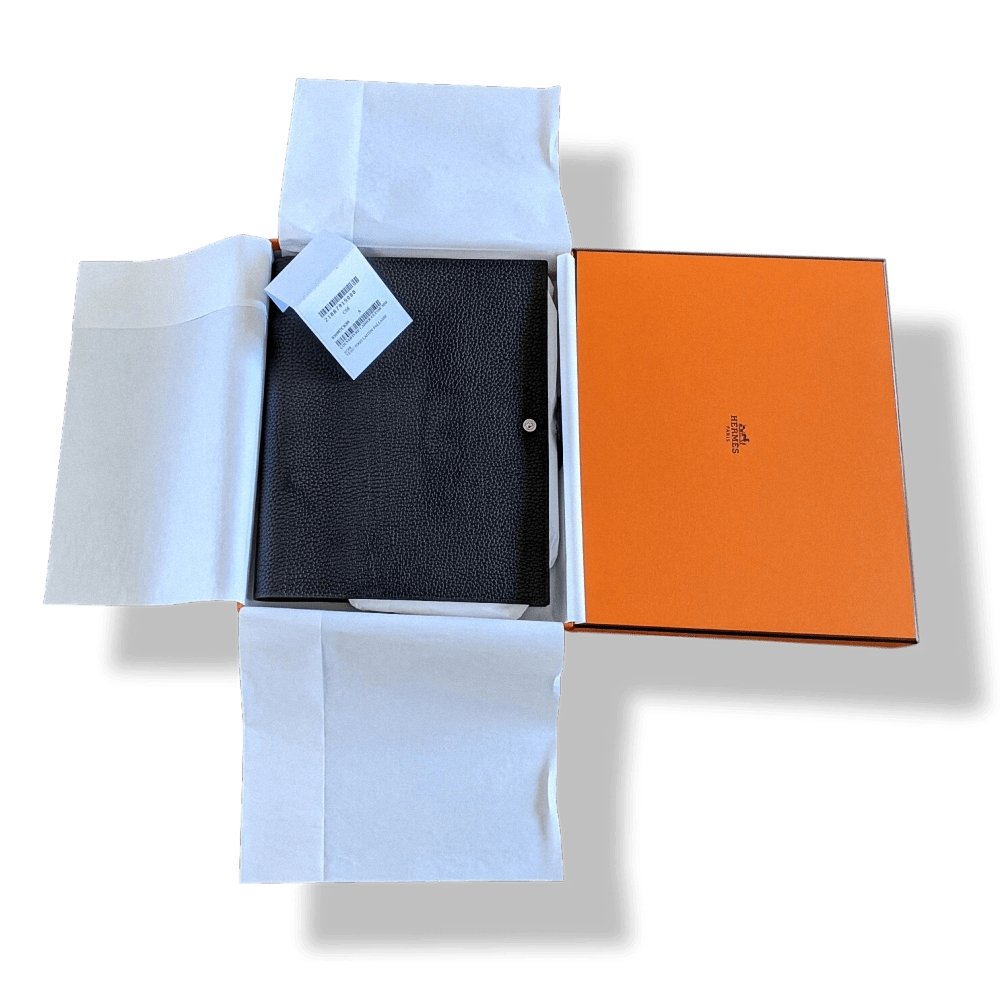 Hermes Black Togo Calfskin ULYSSE MM NoteBook Cover, BNWTIB! - poupishop