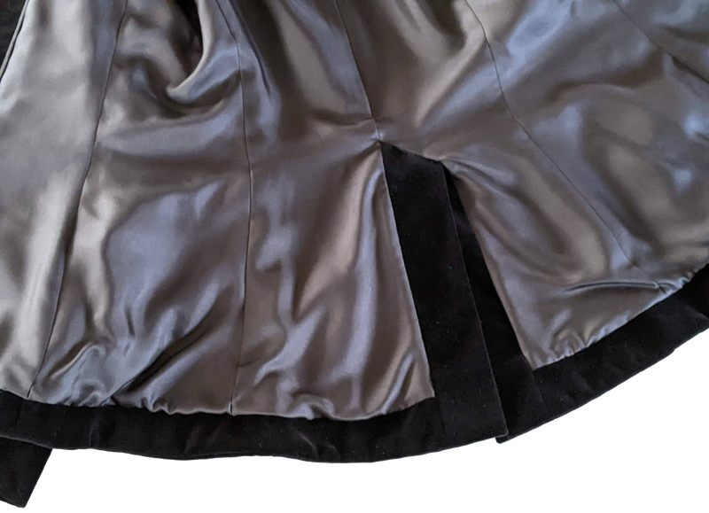Hermes Black Smooth Velvet with Lambskin Details Women's Jacket Sz42