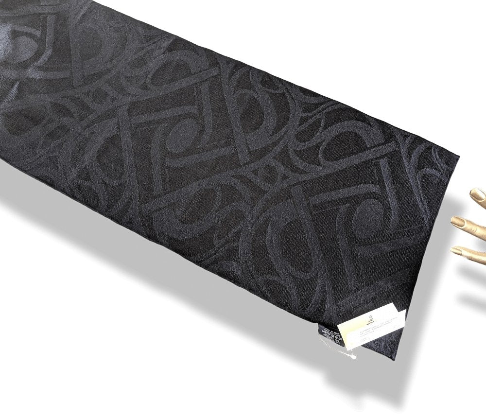 Hermes Black VIRAGE MUFFLER 57% Cashmere Stole 30 x 190cm cm, BNWT! - poupishop
