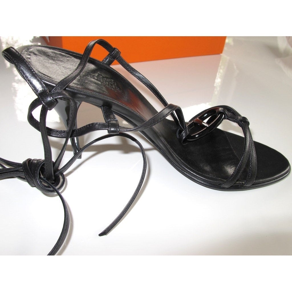 Hermes Black/Black Kymera Sandals Women Shoes, NIB! - poupishop