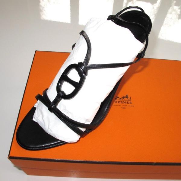 Hermes Black/Black Kymera Sandals Women Shoes, NIB! - poupishop