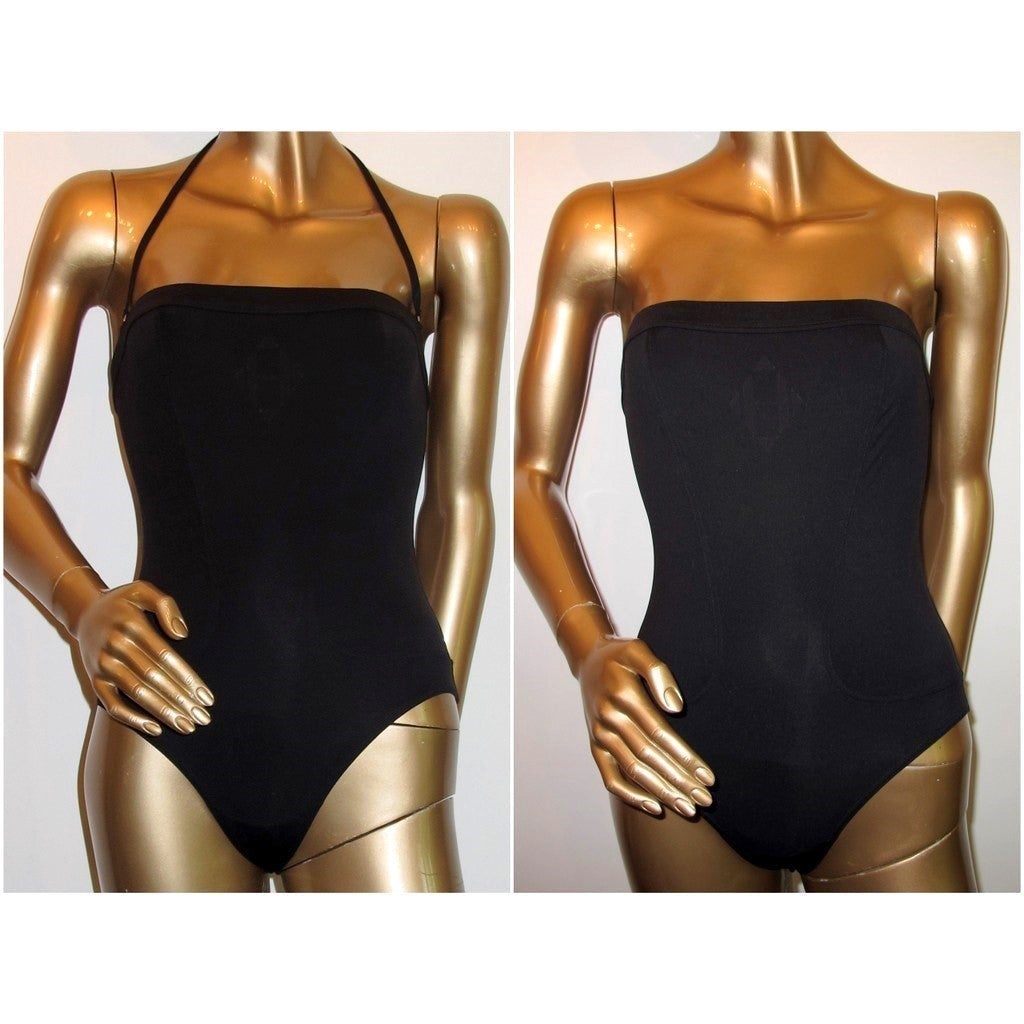 Hermes Black/Black Removable strap Swimsuit 1pc Model H Sz40, NEW! - poupishop