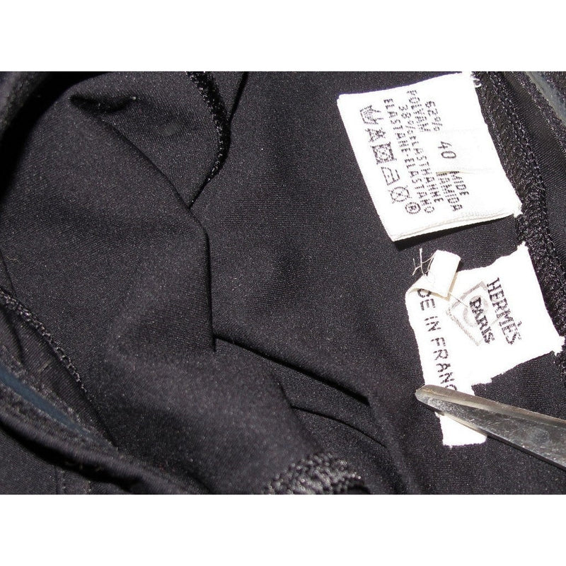 Hermes Black/Black Removable strap Swimsuit 1pc Model H Sz40, NEW! - poupishop