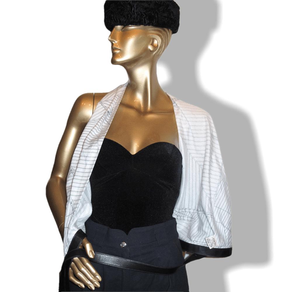 Hermes Black/White Vent Portant II Cache-Coeur with Lambskin Double Tour Belt