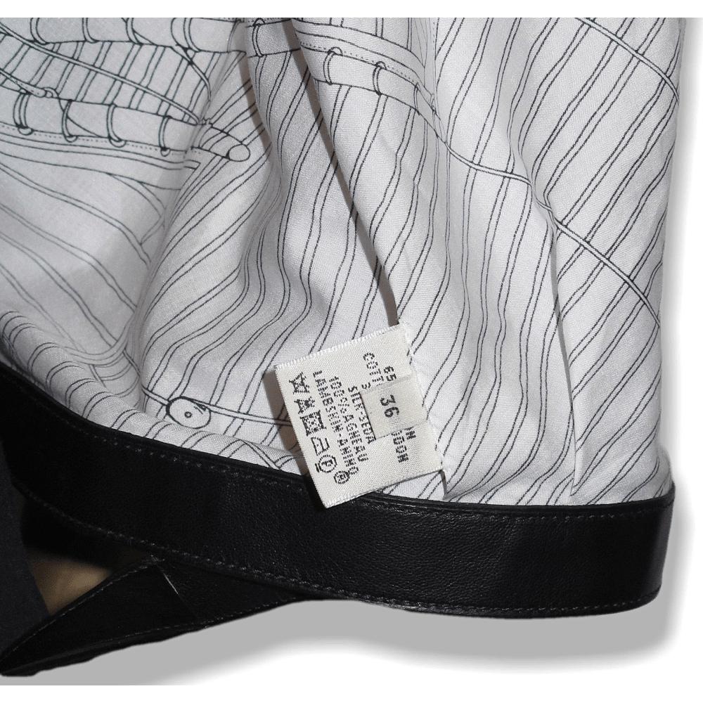 Hermes Black/White Vent Portant II Cache-Coeur with Lambskin Double Tour Belt