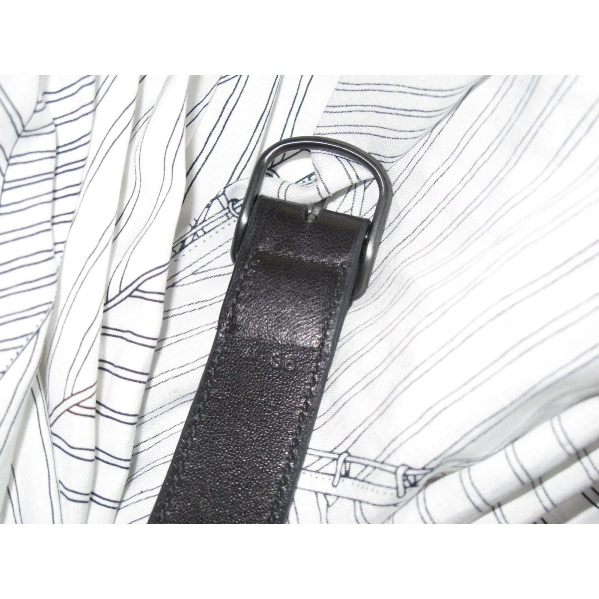 Hermes Black/White Vent Portant II Cache-Coeur with Lambskin Double Tour Belt, Sz36 - poupishop
