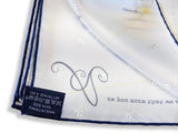 Hermes Blanc/Marine/Jaune CARREVE (Shakespeare) Jacquard Twill Silk Scarf 70 cm, Rare, New!
