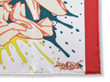 Hermes Blanc/Rouge/Multi GRAFF Twill Gavroche Pocket Scarf 42cm, BNWTIB!