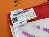 Hermes Blanc/Rouge/Multi GRAFF Twill Gavroche Pocket Scarf 42cm, BNWTIB!