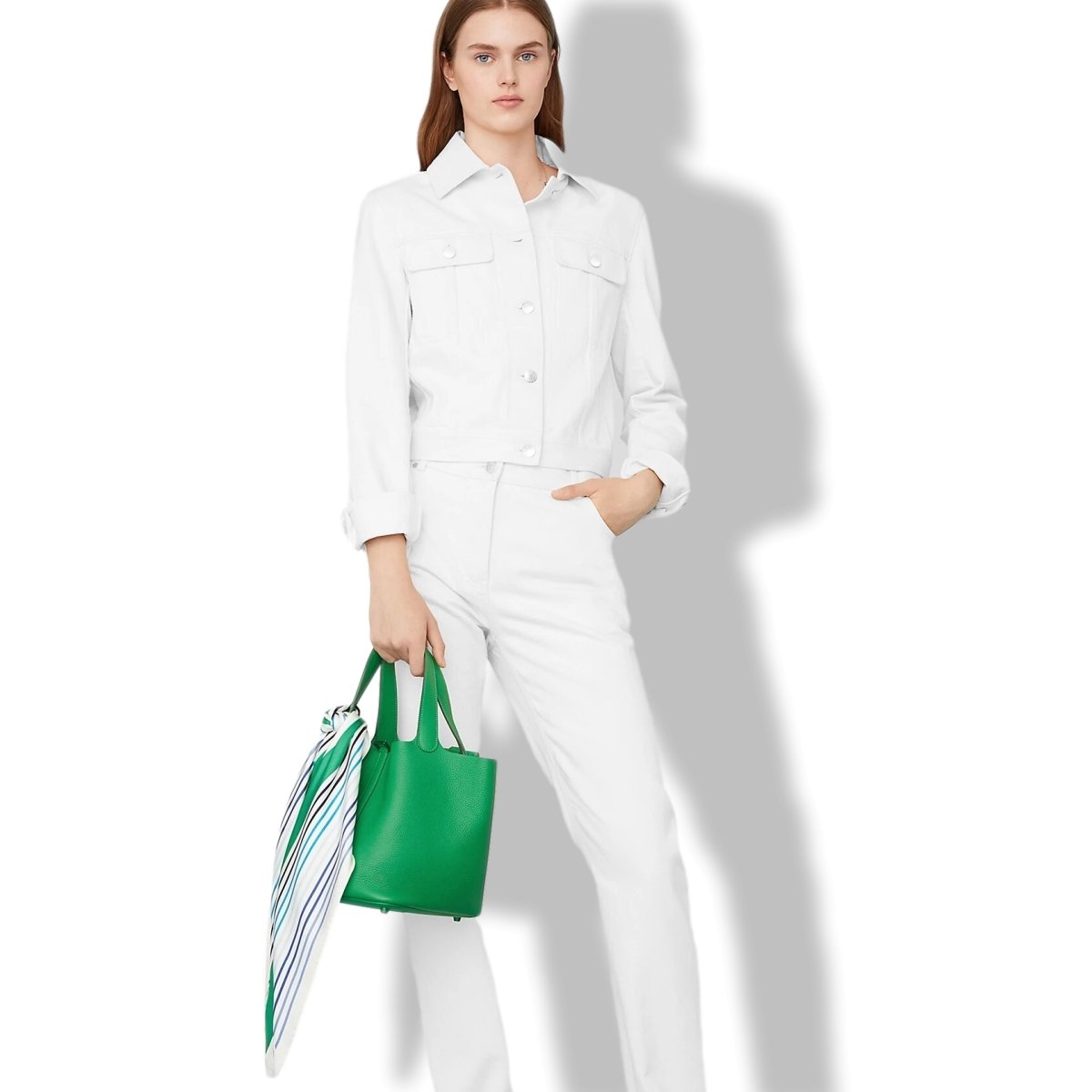 Hermes Blanc/Vert/Bleu Losange H VIBRATION Medium Model, NIB