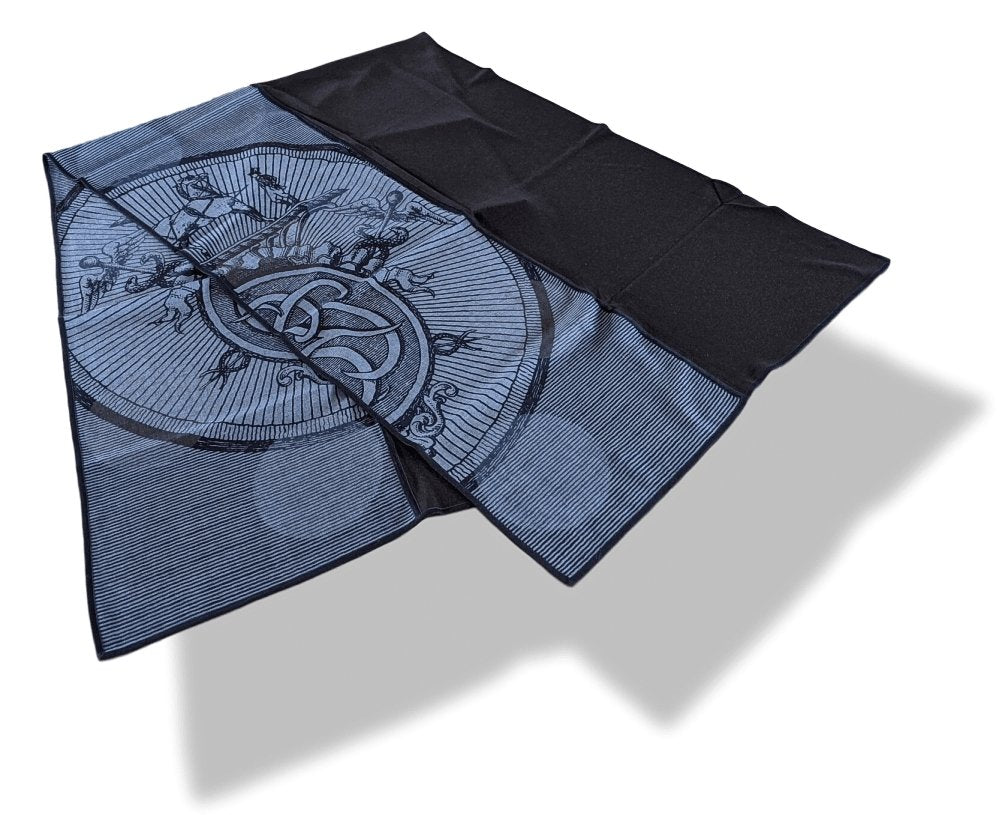 Hermes Men's Bleu Chine/Navy DOUBLE JEU SUITE ET MANQUE 70% Cashmere Stole, BNWT!