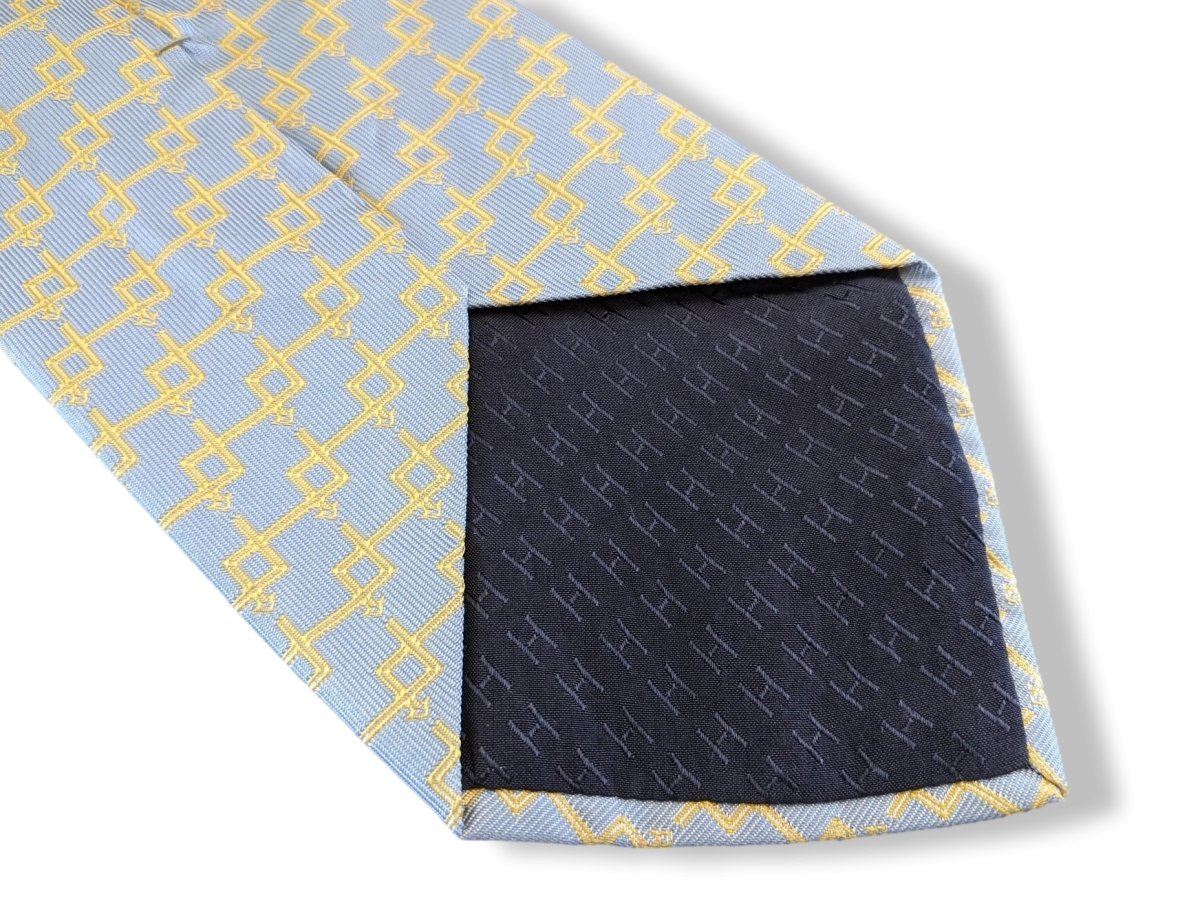 Hermes Bleu-Gris/Or Limited Edition TOUR AUTO 2005 Silk Tie, Rare Special Issue, New!