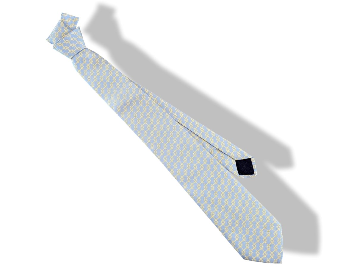 Hermes Bleu-Gris/Or Limited Edition TOUR AUTO 2005 Silk Tie, Rare Special Issue, New!