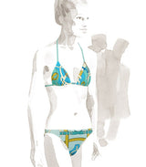 Hermes Bleu Thalassa Eperon D'or EOLE Swimsuit Bikini 2pc Sz38, NWT - poupishop