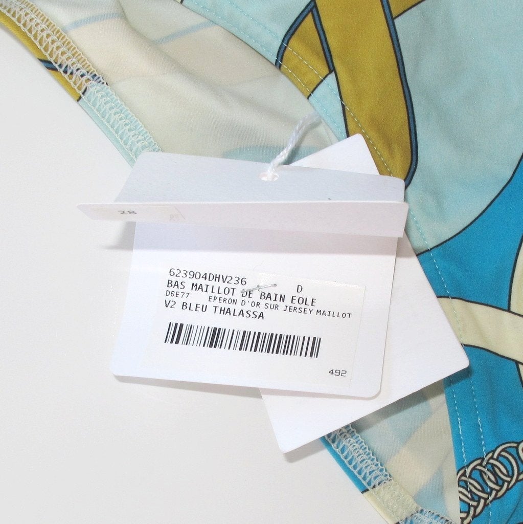 Hermes Bleu Thalassa Eperon D'or EOLE Swimsuit Bikini 2pc Sz38, NWT - poupishop