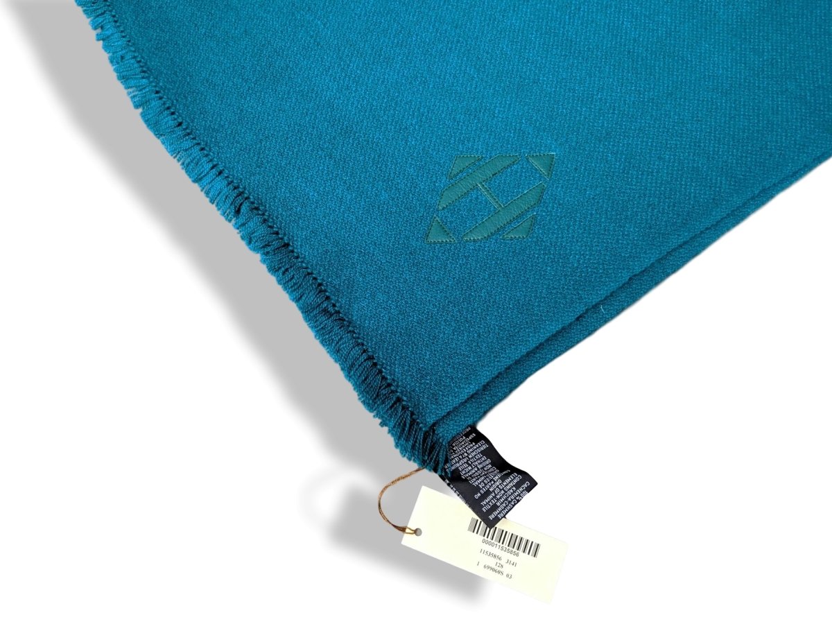 Hermes Vert Emeraude Fringed 100% Cashmere ETOLE CRAFT Muffler Hand Woven in Nepal 70 x 200 cm, BNWT!