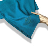 Hermes Vert Emeraude Fringed 100% Cashmere ETOLE CRAFT Muffler Hand Woven in Nepal 70 x 200 cm, BNWT!