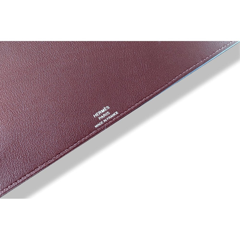 Hermes Bleu Zephir/Bordeaux Swift Calfskin ULYSSE GM NoteBook Cover, NWTIB!
