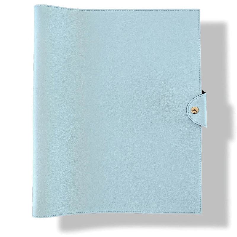 Hermes Bleu Zephir/Bordeaux Swift Calfskin ULYSSE GM NoteBook Cover, NWTIB!