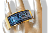 Hermes Blue Enamel/Gold Horses Clic Clac Bangle Bracelet Sz S, Box! - poupishop