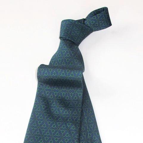 Hermes Blue Green Classic Mors Twill Silk Tie, Nr 650 TA - poupishop