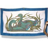 Hermes Blue Green White La Mare aux Canards by Daphné Duchesne Cotton Terry Animal Ducks Beach Towel GM - poupishop