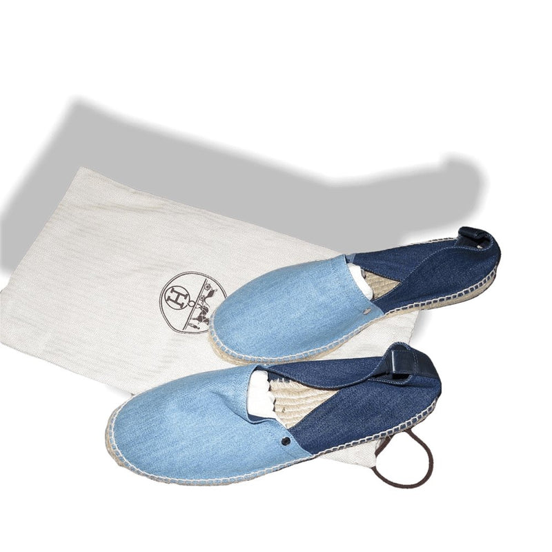 Hermes Blue Jeans Eusebio Espadrilles Sneakers Men Shoes, New! - poupishop