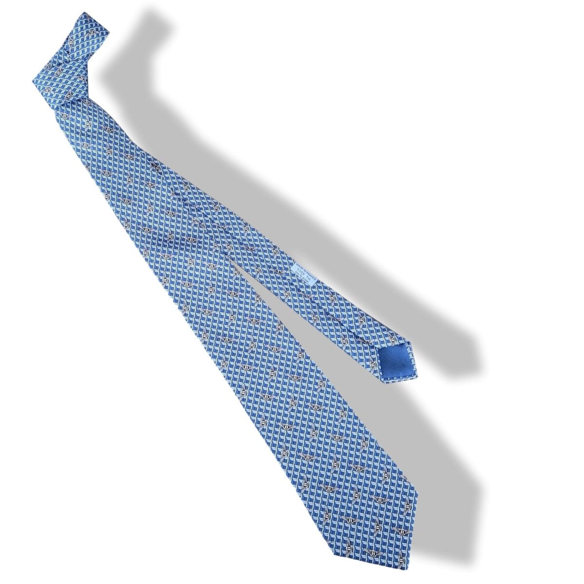 Hermes Blue Limited Edition VIP BENTLEY Twill Silk Tie 9,5CM 5355 TA Rare, BNIB! - poupishop