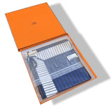 Hermes Blue Overseas Serviette ARIELLE RAYURES NAPKIN 46 x 46 cm, BNWT! - poupishop