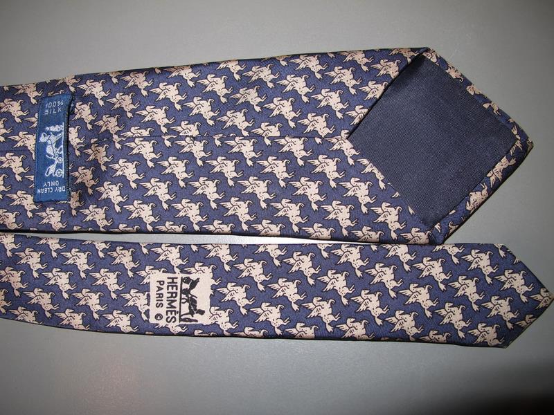Hermes Blue Pegase Twill Silk Tie, Nr 7348 T1 - poupishop