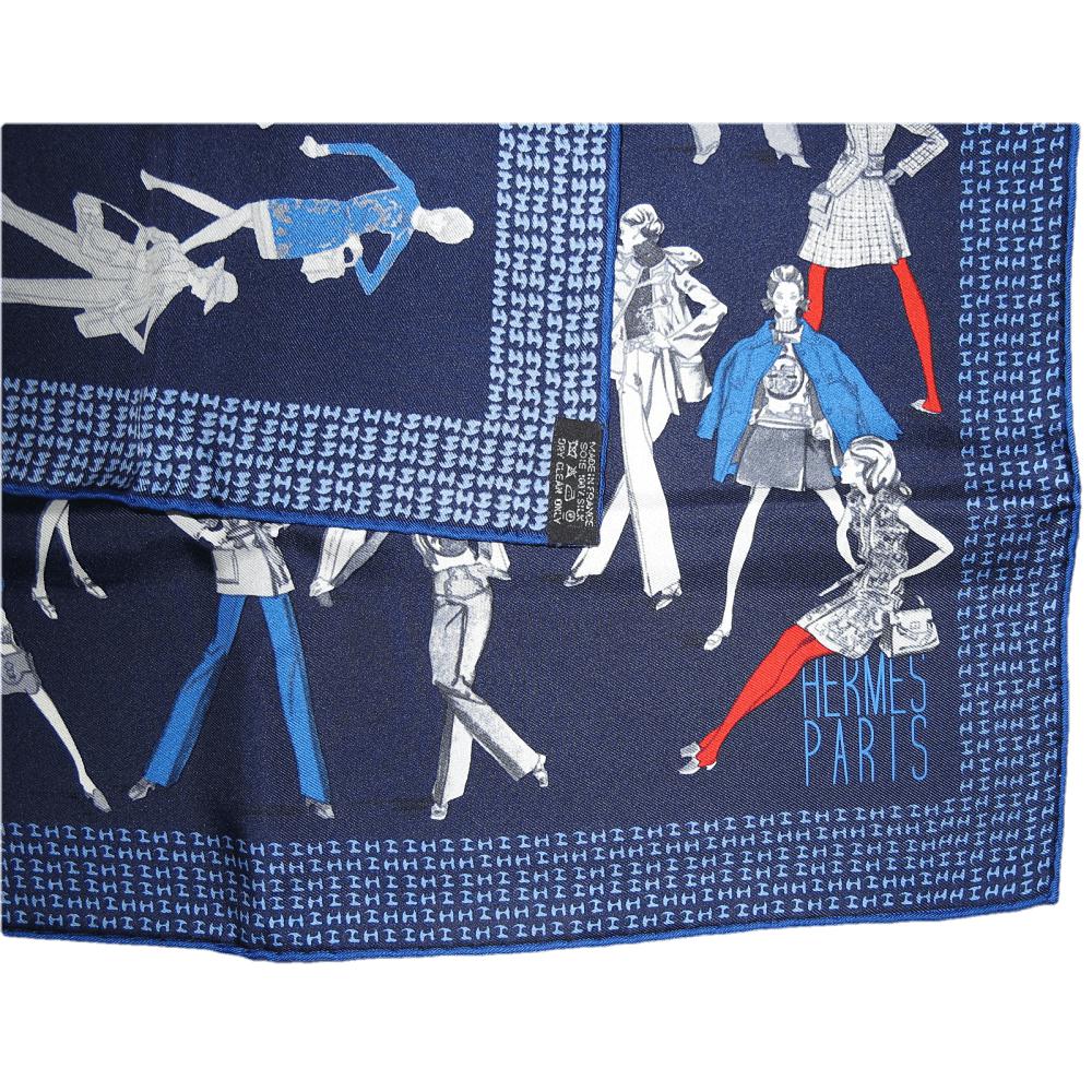 Hermes Blue Printemps Ete 69 - Automne Hiver 70 Gavroche 42cm, NIB! - poupishop