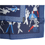 Hermes Blue Printemps Ete 69 - Automne Hiver 70 Gavroche 42cm, NIB! - poupishop