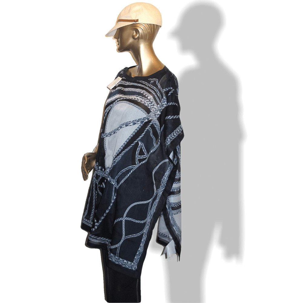 Hermes Blue Robe du Soir Cotton Beach Tunic Dress Sz All, NWT! - poupishop