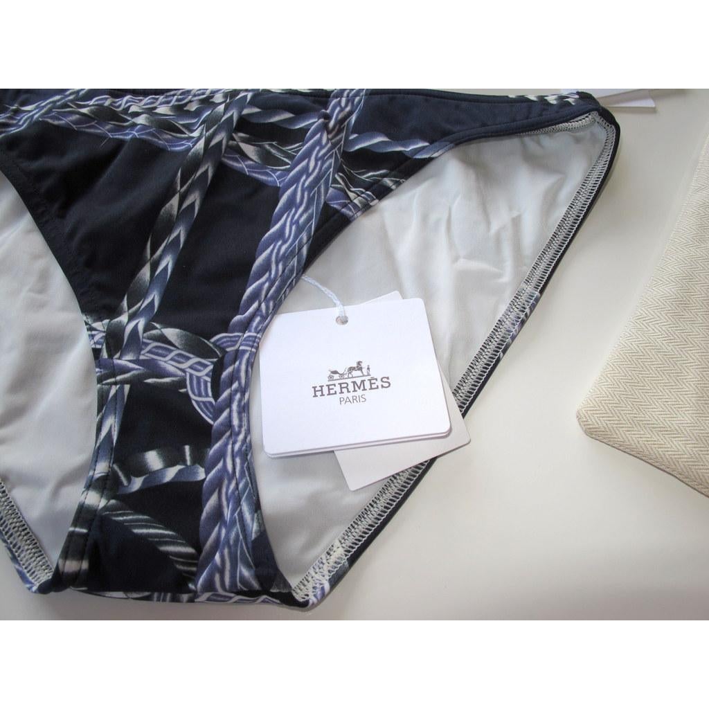 Hermes Blue Robe du Soir Maio Bikini Swimsuit 2pc Sz42, NWT! - poupishop