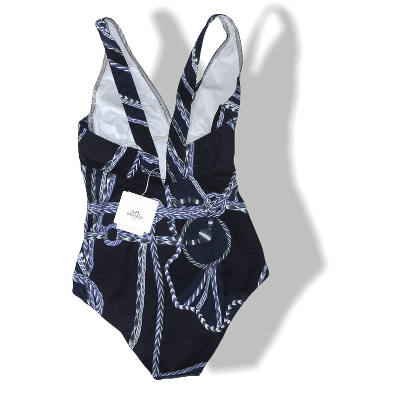 Hermes Blue Robe du Soir Maio Swimsuit 1pc Sz42, NWT! - poupishop