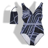 Hermes Blue Robe du Soir Maio Swimsuit 1pc Sz42, Rare! - poupishop
