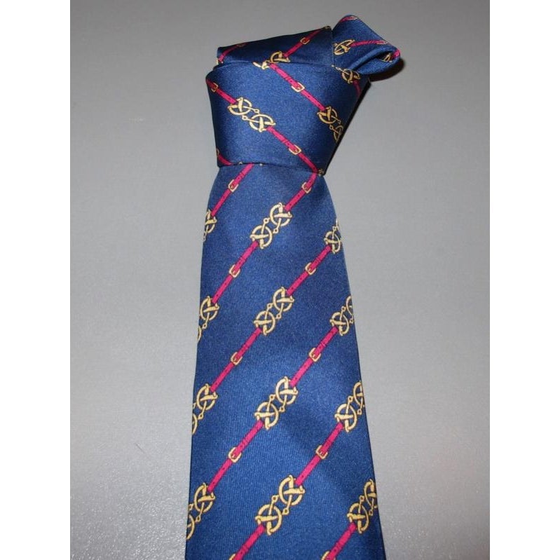 Hermes Blue Silk Tie Mors Nr 7211 UA - poupishop