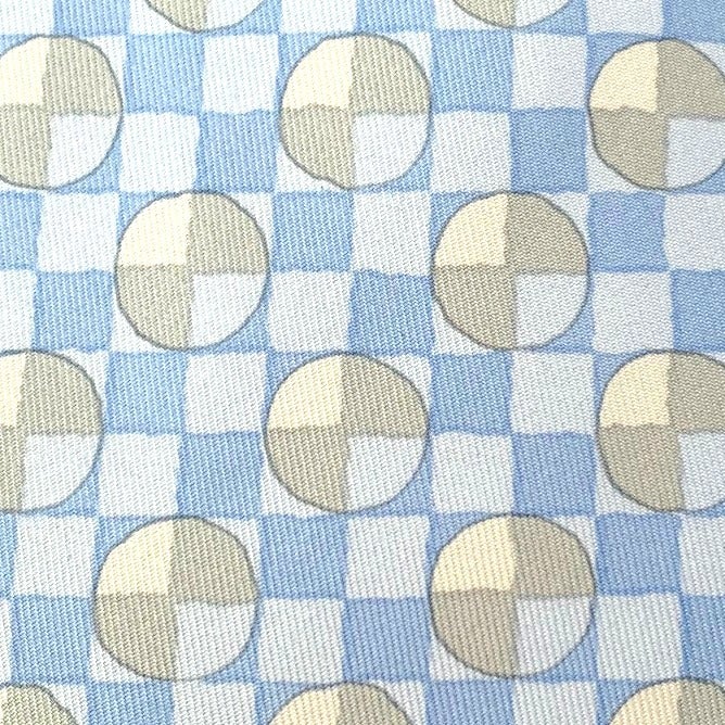 Hermes Blue Sky Linen Art Deco Geometric Twill Silk Tie 9cm, NWT in Pochette! - poupishop