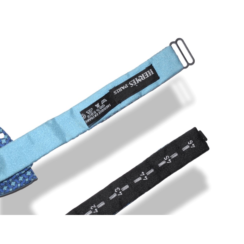 Hermes Blue Sky STARS Bow Tie Adjustable Size, New! - poupishop
