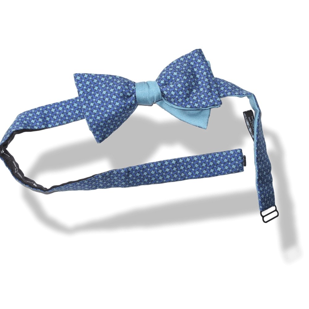 Hermes Blue Sky STARS Bow Tie Adjustable Size, New! - poupishop