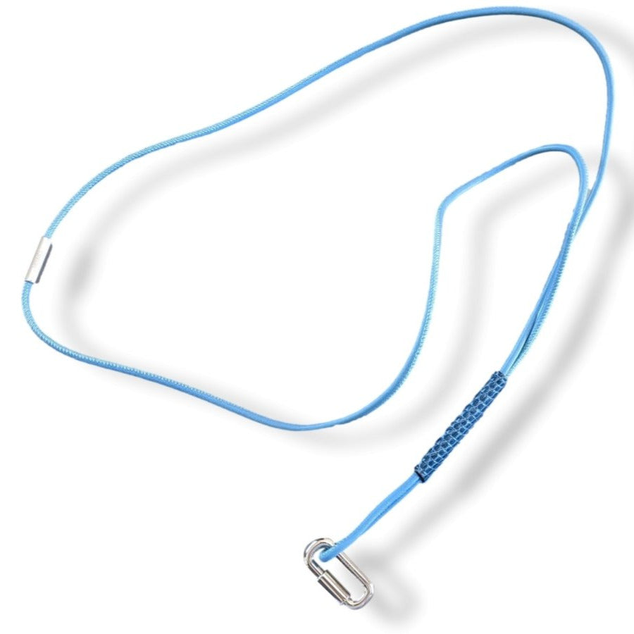 Hermes Blue/Blue Lizard/Palladium PENDANT CURIOSITE NECKLACE, Rare, BNIB! - poupishop