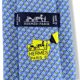 Hermes Blue/Fluo Yellow Highlighter STABILO BOSS Heavy Twill Silk Tie 8cm 64590cm2 SA, BNIB! - poupishop