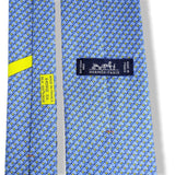 Hermes Blue/Fluo Yellow Highlighter STABILO BOSS Heavy Twill Silk Tie 8cm 64590cm2 SA, BNIB! - poupishop