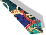 Hermes Blue/Green/Red INSTRUCTION DU ROY Printed Jacquard Silk Tie 10 cm, Mint! - poupishop