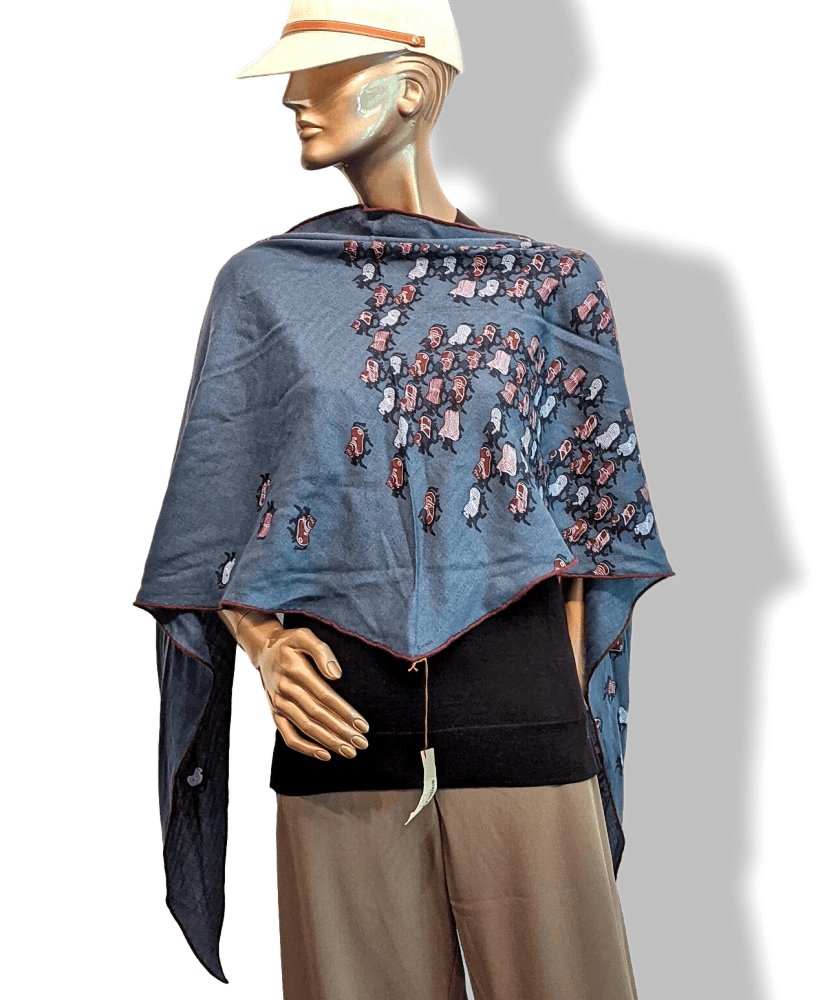 Hermes Blue/Lie de Vin Cashmere COUVERTURES ET TENUES MINI HORSES LOSANGE GM, Men Collection, BNWTIB! - poupishop