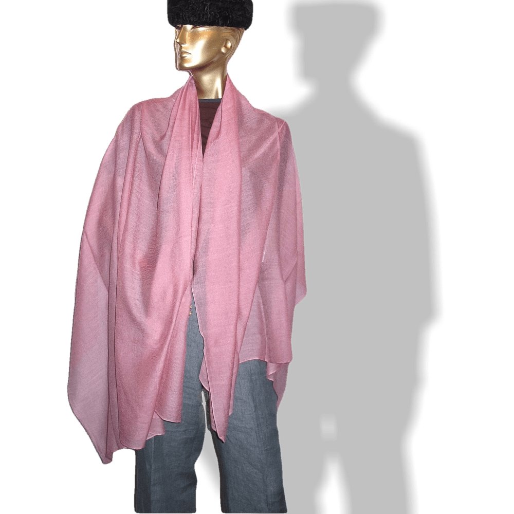 Hermes Bois de Rose Pink Plume Allumette Handwoven in Nepal 75% Cashmere Stole GM, NIB! - poupishop