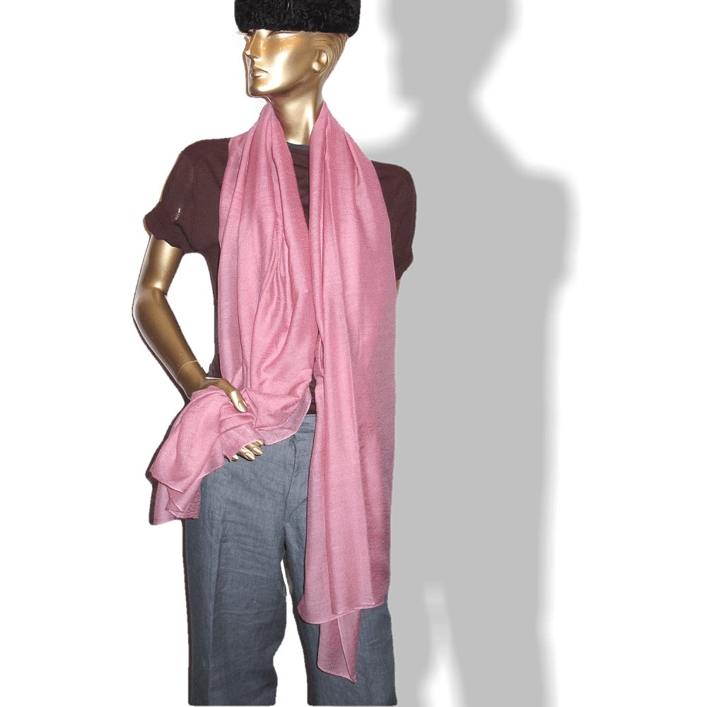 Hermes Bois de Rose Pink Plume Allumette Handwoven in Nepal 75% Cashmere Stole GM, NIB! - poupishop