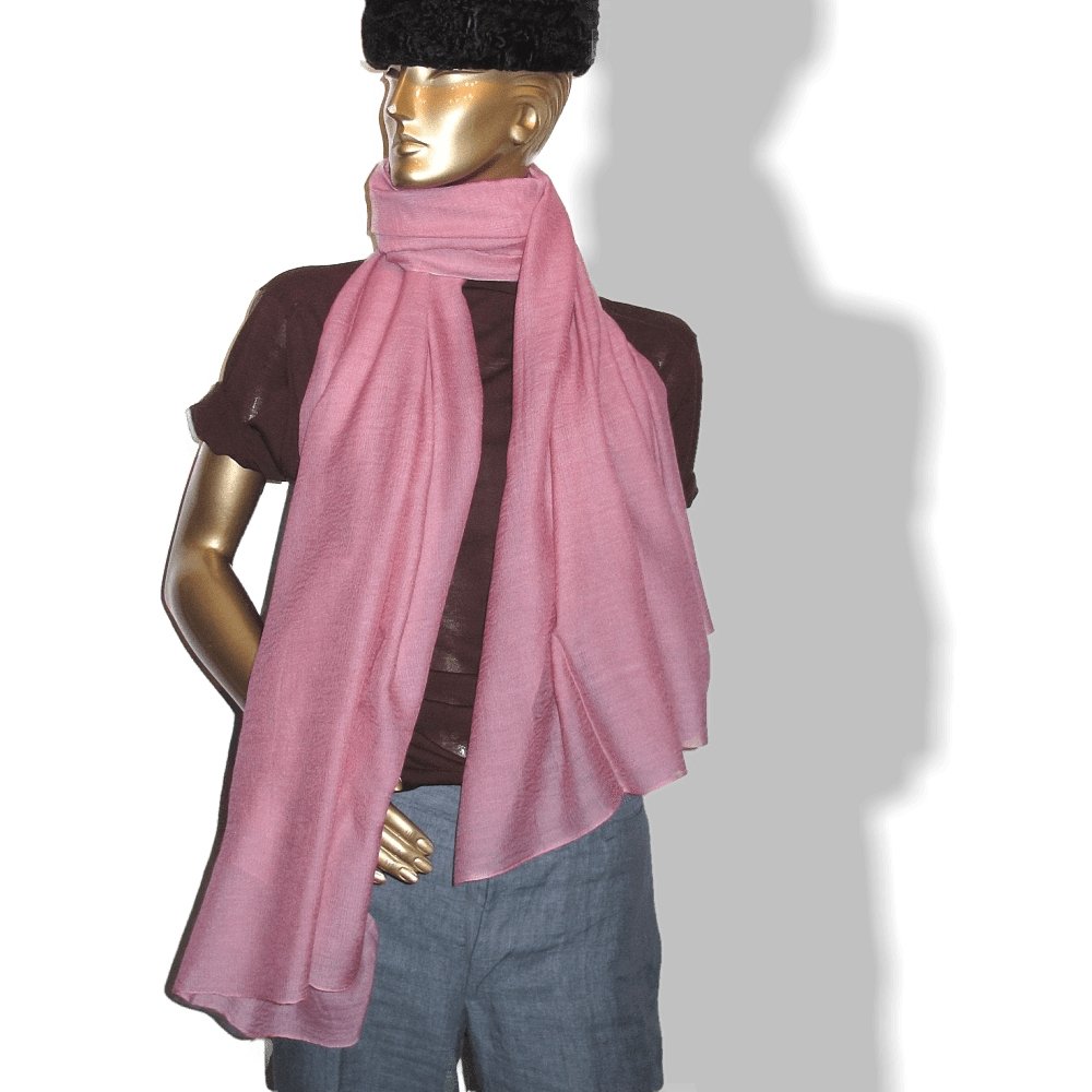 Hermes Bois de Rose Pink Plume Allumette Handwoven in Nepal 75% Cashmere Stole GM, NIB! - poupishop