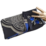 Hermes 2015 Noir/Bleu Brandebourg by Caty Latham Cashmere Shawl 140